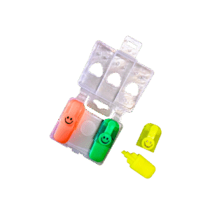 Marcadores happy face 3 colores estuche rígido