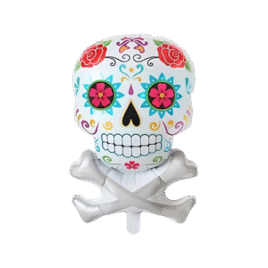 Globo calavera con huesos