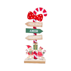 Decoración Navideña Madera Muñeco de jengibre