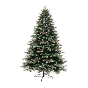 Árbol Navidad escarchado con piñas y muerdago 1.50 m