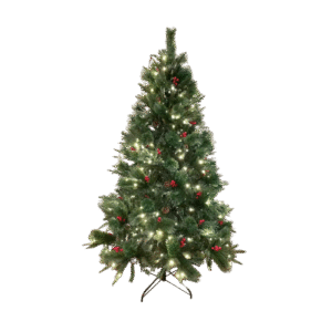 Árbol Navidad con piñas y muerdago LED 1.50 m