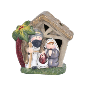 Nacimiento navideño en pecebre con luz