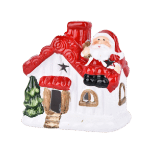 Casita navideña blanca con luz