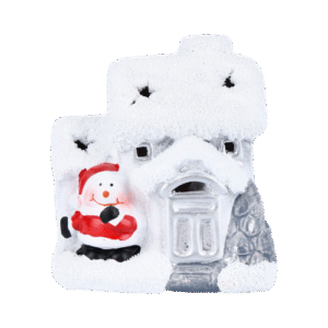 Casita navideña blanca con luz