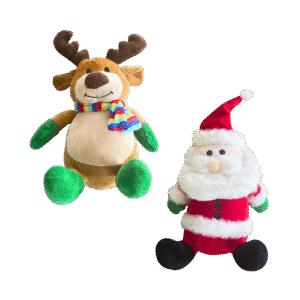 Peluche navideño "Santa Claus y reno"