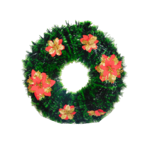 Corona navideña con nochebuenas de 45cm