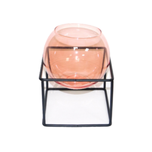 Florero rosa con base