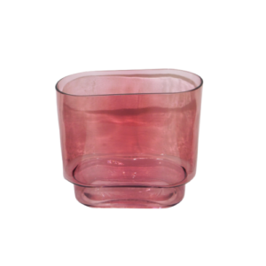 Jarrón de vidrio rosa