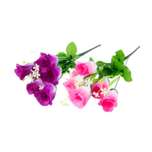 Flores artificiales ramo botones de rosas 6 botones