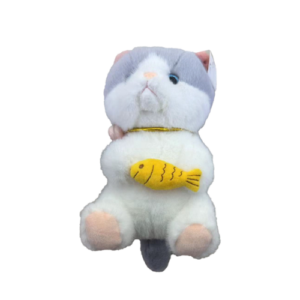 Peluche gato con pez
