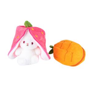 Conejo de peluche con fruta
