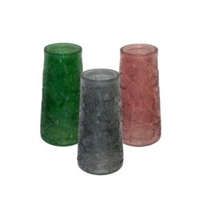 Florero con relieve rosa