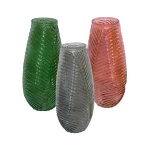 Florero con relieve rosa