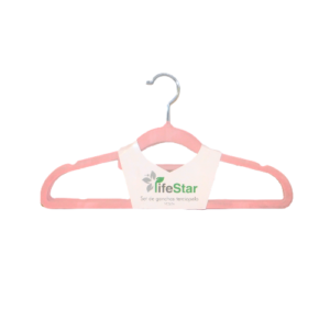 Set de ganchos terciopelo rosa con 5pzs