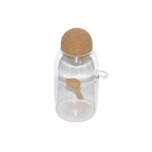 Frasco de vidrio con tapa y cuchara de bambú