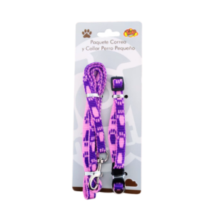 Paquete de correa y collar para perro talla chica